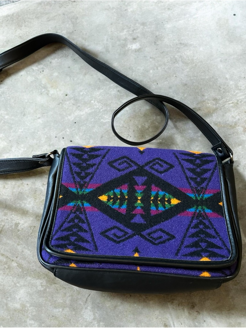Vintage Pendleton Aztec Purple Blanket Crossbody
